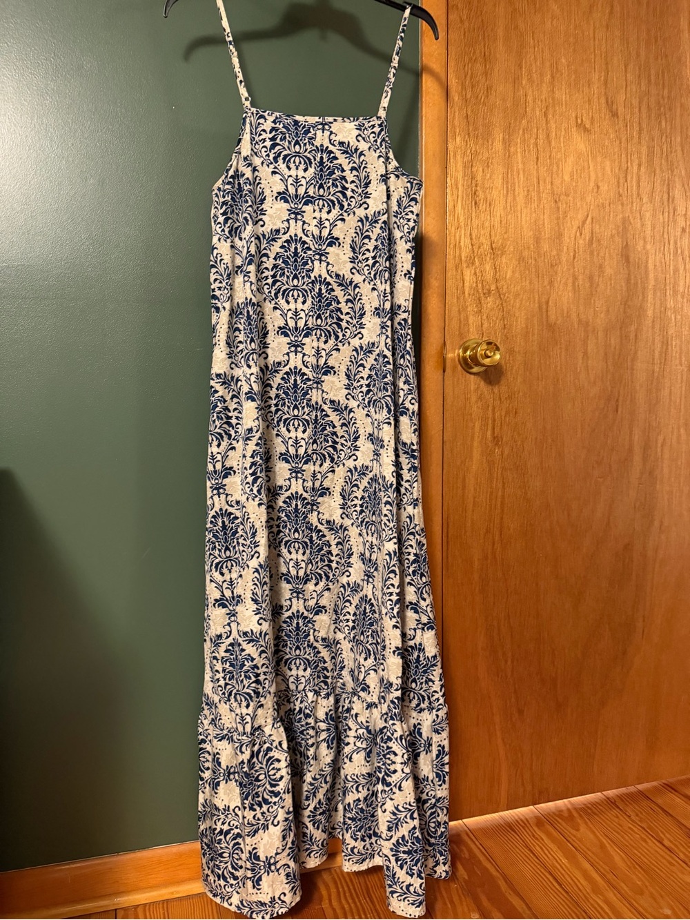 Cupshe Blue and White Paisley Floral Maxi Dress